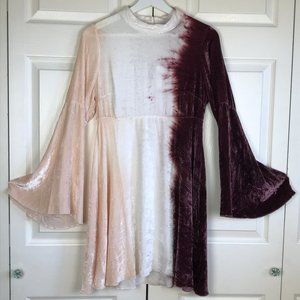 Chaser Velvet Mini Dress Tie Dye Long Sleeve